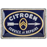Nostalgic-Art Retro sac levha, 20 x 30 cm, Citroen – Servis & Onarım – Citroen aksesuar hayranları için hediye fikri, orijinal lisanslı ürün (OLP), metal, vintage tasarım, sac levhalar özdeyişler