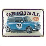 Nostalgic-Art Retro Sac Levha, 20 x 30 Cm, Mini – The British Classic – Mini Cooper Aksesuar Hayranları Için Hediye Fikri, Metal, Vintage Tasarım - 15x20 - Çok Renkli