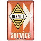 Nostalgic-Art Retro sac levha, 20 x 30 cm, Renault – Service – Renault aksesuar hayranları için hediye fikri, orijinal lisanslı ürün (OLP), metal, vintage tasarım, sac levhalar, özdeyişler