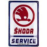 Nostalgic-Art Retro sac levha, 20 x 30 cm, Skoda – Service – Skoda aksesuar hayranları için hediye fikri, metal, vintage tasarım