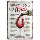 Nostalgic-Art Retro Sac Levha, 20 x 30 cm, World of Wine – Şarap İçenler için Hediye Fikri, Metal, Vintage Tasarım Dekorasyon