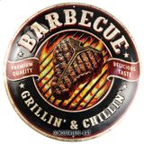 Nostalgic-Art Retro sac levha, Ø 34,8 cm, mangal – Grillin' & Chillin' – Metal mangal tutkunları için hediye fikri, vintage tasarım