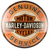 Nostalgic-Art Retro sac levha, Ø 35 cm, Harley-Davidson - Genuine Service – Motosikletler için hediye fikri, orijinal lisanslı ürün (OLP), metal, vintage tasarım, sac levhalar, sözler