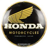 Nostalgic-Art Retro sac levha, Ø 35 cm, Honda MC – Motorcycles Gold – Honda aksesuar hayranları için hediye fikri, orijinal lisanslı ürün (OLP), metal, vintage tasarım, sac levhalar özdeyişler