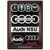 Nostalgic-Art Retro Sac Levha, Audi – Logo Evolution – Araç Aksesuar Fikri, Metal, Dekorasyon için Vintage Tasarım, 30 x 40 cm