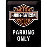 Nostalgic-Art Retro sac levha, Harley-Davidson Parking Only – Motosiklet hayranları için hediye fikri, metal, vintage tasarım, dekorasyon için, 30 x 40 cm