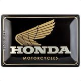Nostalgic-Art Retro Sac Levha, Honda – Motosiklet Tutkunları Için Hediye Fikri, Metal, Dekorasyon Için Vintage Tasarım, 20 x 30 cm - 15x20 - Çok Renkli