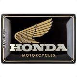 Nostalgic-Art Retro sac levha, Honda – motosiklet tutkunları için hediye fikri, metal, dekorasyon için vintage tasarım, 20 x 30 cm