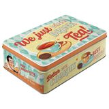 Nostalgic-Art Retro Saklama Kabı Düz, 2,5 l, Çay ve Kurabiye Together – Nostalji hayranları için hediye fikri, kapaklı sac kutu, vintage tasarım