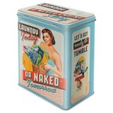 Nostalgic-Art Retro saklama kabı L, 3 l, Laundry Today or Naked Tomorrow – Nostalji hayranları için hediye fikri, büyük sac kutu, vintage tasarım