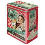 Nostalgic-Art Retro saklama kabı L, Say it 50's – Have A Coffee – Nostalji hayranları için hediye fikri, sac büyük kahve kutusu, vintage tasarım, 3 l