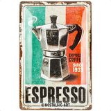 Nostalgic-Art Retro Tabela, 20 x 30 cm, Espresso – Kahve Hayranları için Hediye Fikri Metal Vintage Tasarım