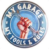 Nostalgic-Art Retro Teneke Levha, Ø 13,7 Inç, My Garage – My Tools & Rules – Mekanik Için Hediye Fikri, Metalden Yapılmış, Vintage Tasarım - 41 Delft Blue