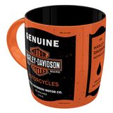 Nostalgic-Art Seramik Kupa 330 ml Çok Renkli Retro Harley-Davidson Genuine Motorcycles Temalı Kahve ve Çay Kullanımı için