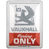 Nostalgic-Art Vauxhall retro sac levha, 15 x 20 cm, Vauxhall – Sadece Parking – Vauxhall aksesuar hayranları için hediye fikri, metal, vintage tasarım
