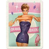 Nostalgic Drama Queen Kabartmalı Metal Duvar Panosu