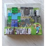 Nostalji Kutusu Oyuncak Karakter Figür Steve Alex Creeper Mob Tarzı Aksesuarlı - Siyah