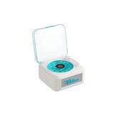 Nostalji Mini Plak Görünümlü Radyolu Bluetooth Hoparlör 3D Ses Dalgası Retro Müzik Plak Beyaz Mirem0015k-Pikap1