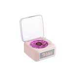 Nostalji Mini Plak Görünümlü Radyolu Bluetooth Hoparlör 3D Ses Dalgası Retro Müzik Plak - Pembe