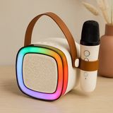 Nostalji Mini Radyo Karaoke Hoparlör - Bluetooth Mikrofonlu USB Şarjlı - Renkli