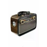 Nostalji Radyo Bluetooth Hoparlör Usb-Sd Kart Giriş Led Fener Işıklı Bataryalı Pilli P201623s3726