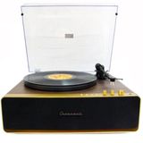 Nostaljik Ahşap Kaplama Pikap 33X45 Plaklar Bass Bluetooth Crownwell Vegas Plus (gold)