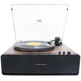 Nostaljik Ahşap Kaplama Pikap 33X45 Plaklar Bass Bluetooth Crownwell Vegas Plus (siyah)