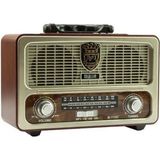 Nostaljik Ahşap Retro Fm Radyo, Bluetooth ve USB ile Çok Renkli Ses Keyfi - Açık Bej