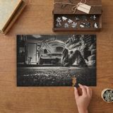 Nostaljik Araba Tamiri Tasarımı 240 Parça Ahşap Puzzle Ahşap Kutuda MP03166