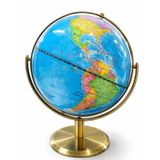 Nostaljik Atlas Dekoratif Ahşap Tabanlı Masa Üstü Dünya Küresi 2