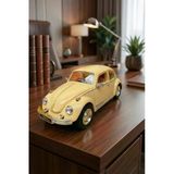 Nostaljik Beetle Vosvos Oyuncak Araba - 17cm Büyük Boy - Sesli Işıklı ve Sürtmeli - Sarı Model Araba