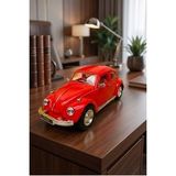 Nostaljik Beetle Vosvos Oyuncak Araba - 17cm Büyük - Sesli Işıklı ve Sürtmeli - Kırmızı Model Araba