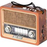 Nostaljik Bluetooth Mp3 Çalar ve Müzik Kutusu, Çok Fonksiyonlu Ses Cihazı - Ahşap - Ceviz
