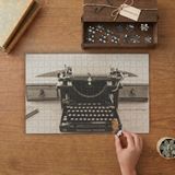 Nostaljik Daktilo Tasarımı 240 Parça Ahşap Puzzle Ahşap Kutuda MP04290