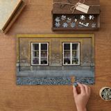 Nostaljik Ev - Penceredeki Çiçekler Tasarımı 240 Parça Ahşap Puzzle Ahşap Kutuda MP01202
