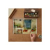 Nostaljik Ev- Renkli Saksılar Tasarımı 240 Parça Ahşap Puzzle Ahşap Kutuda MP01167
