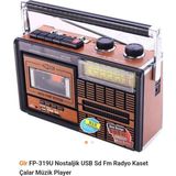 Nostaljik Fp 319U Taşınabilir Hoparlör USB Kart FM Radyo Kaset Teyp Çalar 500W Müzik Player