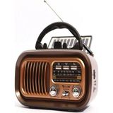 Nostaljik Görünümlü Solar Panelden Şarj Olabilen Telefon Standlı FM Radyo Bluetooth Hoparlör