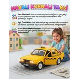 Nostaljik Havalı Kornalı Oyuncak Taksi - Sesli Ve Işıklı Çek-Bırak Taksi Sarı Oyuncak Araba