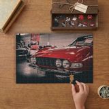 Nostaljik Kırmızı Araba Tasarımı 240 Parça Ahşap Puzzle Ahşap Kutuda MP10245