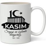 Nostaljik Lezzetler 10 Kasım Mustafa Kemal Atatürk Tasarımlı Kupa Bardak Baskılı Kahve Kupa Bardak Model 1