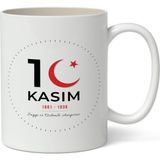 Nostaljik Lezzetler 10 Kasım Mustafa Kemal Atatürk Tasarımlı Kupa Bardak Baskılı Kahve Kupa Bardak Model 2