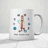 Nostaljik Lezzetler 14 Mart Tıp Bayramı Best Doctor Ever Baskılı Kupa Bardak - Beyaz - 300 ml