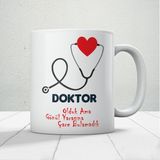 Nostaljik Lezzetler 14 Mart Tıp Bayramı Doktor Olduk Ama Gönül Yarasına Çare Bulamadık Baskılı Kupa Bardak - Beyaz - 300 ml