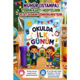 Nostaljik Lezzetler 20 Adet Okula Yeni Başlayan Öğrencilere Özel Okulda İlk Günüm Yazılı Hediye Seti 1. Sınıf- Sene Başı Mühür (Istampa) Teb