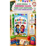 Nostaljik Lezzetler 20 Adet Okula Yeni Başlayan Öğrencilere Sınıfımıza Hoşgeldin Yazılı Hediye Seti 1. Sınıf- Sene Başı Hatırası Ayıcık Desenli Görünmez Kalem Tebrik Kartı Hediyeli - Çok Renkli