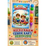 Nostaljik Lezzetler 20 Set Yeni Okumayı Öğrenen Öğrencilere Hediye Artık Okuyorum Yazılı 1. Sınıf Hatırası Keçeli Kalem Tebrik Kartı Hediyeli - Çok Renkli