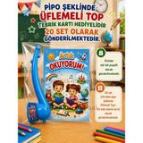 Nostaljik Lezzetler 20 Set Yeni Okumayı Öğrenen Öğrencilere Hediye Artık Okuyorum Yazılı 1. Sınıf Hatırası Pipo Şeklinde Üflemeli Top Tebrik Kartı Hediyeli - Çok Renkli
