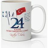 Nostaljik Lezzetler 24 Kasım Öğretmenler Günü Tasarımlı Kupa Bardak Baskılı Kahve Kupa Bardak Model 1