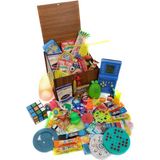 Nostaljik Lezzetler Ahşap Gıda ve Oyuncak Kutusu Mavi Tetrisli - 1 Adet